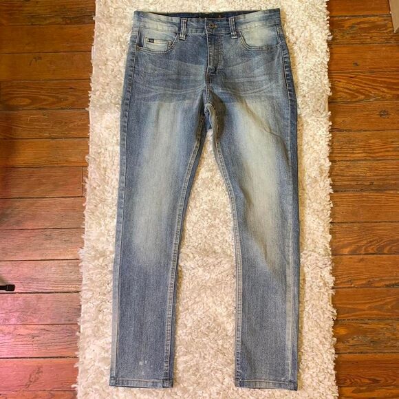 Rocawear Men's Blue and White Skinny Jeans Size 32x30 - Picture 1 of 5